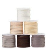 6 Rolls 5.5 Yard/Roll 3Mm Flat Micro Fiber Faux Leather Suede Cords Lace... - £14.11 GBP