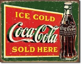 New COKE - Ice Cold Coca Cola 1923 Decorative Metal Tin Sign - $9.50