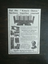 Vintage 1909 Brooks Manufacturing Company Oak Furniture Original Ad - £5.19 GBP