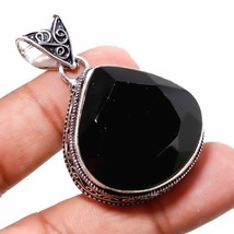 Black Spinel Vintage Style Handmade Fashion Ethnic Pendant Jewelry 2.10" SA 2397 - £7.16 GBP