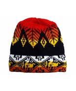 Multicolored Tribal Leaf Pattern Soft Knit Beanie Hat Unisex Winter Fash... - $329.62 MXN