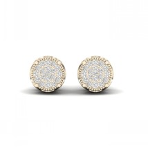 10K Yellow Gold 1/8ct TDW Diamond Cluster Stud Earrings - £183.61 GBP