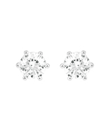 Dewberry 3 Ct Round Lab Grown Diamond 14K White Gold Stud Earring for Women - £1,262.32 GBP