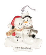 We&#39;re Expecting Christmas Personalized Tree Ornament Pregnant Snowmen - $14.01