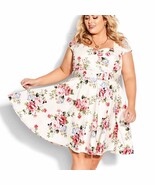 NWT City Chic Sweet Vintage Belted Floral Print Dress Size 24 - $102.55