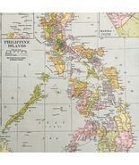 Philippine Islands Map Lithograph 1909 Hammond SE Asia Art Print LGADMap - $750.37 MXN