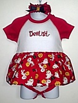 Infant Embroidered Bodysuit Skirt Halloween 12 months + Headband - £17.26 GBP