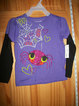 Faded Glory Baby Clothes 24M Infant Halloween Shirt Top Sparkle Spider B... - £7.58 GBP