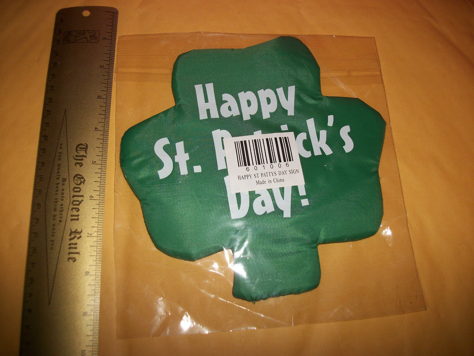Home Holiday Decor Sign Happy St Patrick Day Irish Saint Patty Fabric Sh... - $4.74