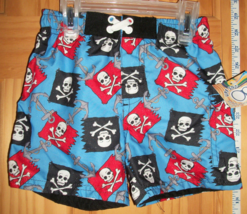 Fashion Gift Op Baby Clothes 18M Blue Pirate Swim Trunks Nautical Bathing Suit - £9.86 GBP