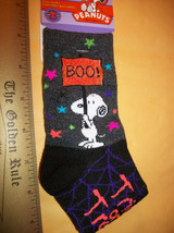 Peanuts Gang Girl Clothes Pair Boo Sign Snoopy Halloween Trick or Treat Socks - $2.84