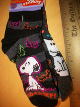 Peanuts Gang Girl Clothes 2 Snoopy Halloween Treat Accessory Good Grief Socks - £4.54 GBP