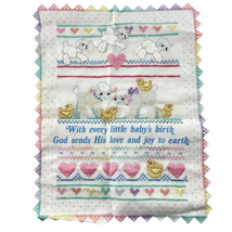 Finished 95% Cross Stitch Lambs Birth Record Dimensions 3079 Vintage 1988 - $29.69