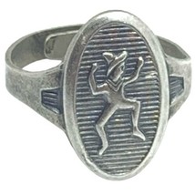 VINTAGE 1940&#39;S 1950&#39;S GIRL SCOUT STERLING SILVER BROWNIE RING Adjustable - £39.22 GBP