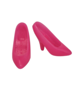 VINTAGE MATTEL BARBIE BRIGHT HOT PINK CLOSED TOE HIGH HEEL HEELS PUMPS S... - £18.70 GBP