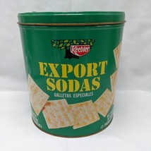 Vintage Keebler Export Sodas **EMPTY** 28OZ Metal Tin 7&quot;D 8&quot;H - £17.76 GBP