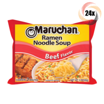 24x Bags Maruchan Instant Lunch Beef Ramen Noodles | 3oz | Ready in 3 Minutes! - £20.64 GBP