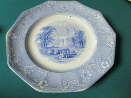 Davenport Antique Staffordshire Iris Brougham &amp; Mayer 1780sTRAY Plate Blue - £47.37 GBP+