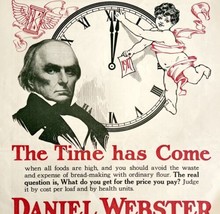 1916 Daniel Webster Flour Cherub Clock Advertisement Baking Ephemera 16 ... - £25.49 GBP