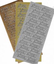 Peel Off Sticker Sheet. Birthday. Choice Of Colour - $1.49