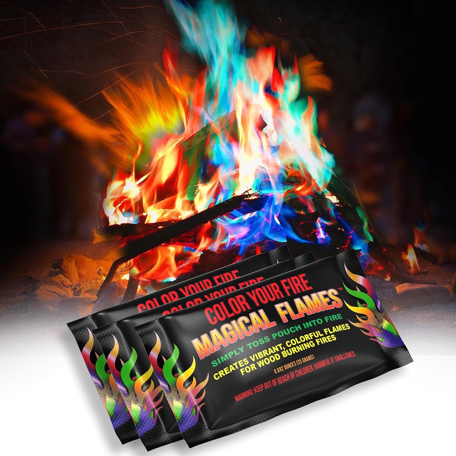 Magical Flames Fire Color Changing Packets For Campfires, Fire Pit,, 12 ... - $33.99