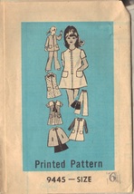 VINTAGE PRINTED PATTERN 9445 SIZE 6 GIRLS&#39; 8 PIECE WARDROBE - £2.24 GBP