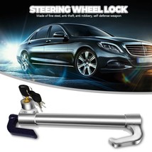 Universal Car Steering Wheel Lock Anti-theft Pedal Lock Retractable Double Hook  - £80.94 GBP