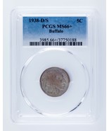 1938-D/S 5C Buffalo Nickel Classé Par PCGS Comme MS-66+ - $757.76 CAD