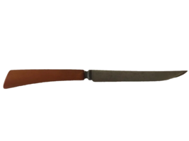 Burns Mfg Co Butterscotch Bakelite Steak Knife Bakeware Stainless Steel Syracuse - £15.51 GBP