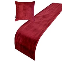 Burgundy Velvet Plush - Velvet Burgundy Decorative Bed Runner and Pillow... - $55.09+