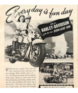 1949 Harley Davidson Motorcycle Advertisement Hydra Glide Forks Fun DWU16A - $460.99 MXN