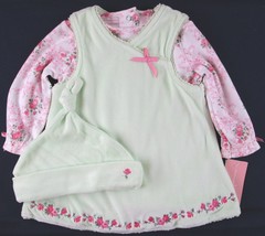 NWT First Impressions Girl&#39;s 3 Pc. Pale Lime Velour Jumper Outfit Set, 3... - $12.99