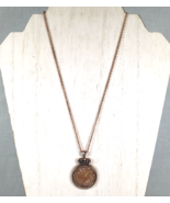 VTG My Saint My Hero Virgin Mary Druzy Crown Pendant Rose Gold Tone 19&quot; ... - €58,08 EUR
