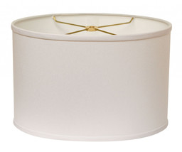 14" White Throwback Oval No Slub Lampshade - $2,910.71 MXN