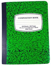 Composition Note Book, 100 Sheets, 9.75&quot; x 7.5&quot;, Wide Ruled, Green Black Marble - £10.22 GBP