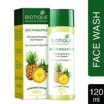 Biotique Bio Pineapple Oil Control Foaming Face Cleanser 120 ml skin body care - £14.61 GBP