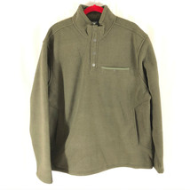 White Sierra Mens Sherpa Fleece Pullover Jacket Button Mock Neck Green S... - $24.18