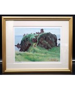 Vtg Norman Rockwell Dunnottar Castle Scotland Framed Museum Art Print Rare - €85,60 EUR
