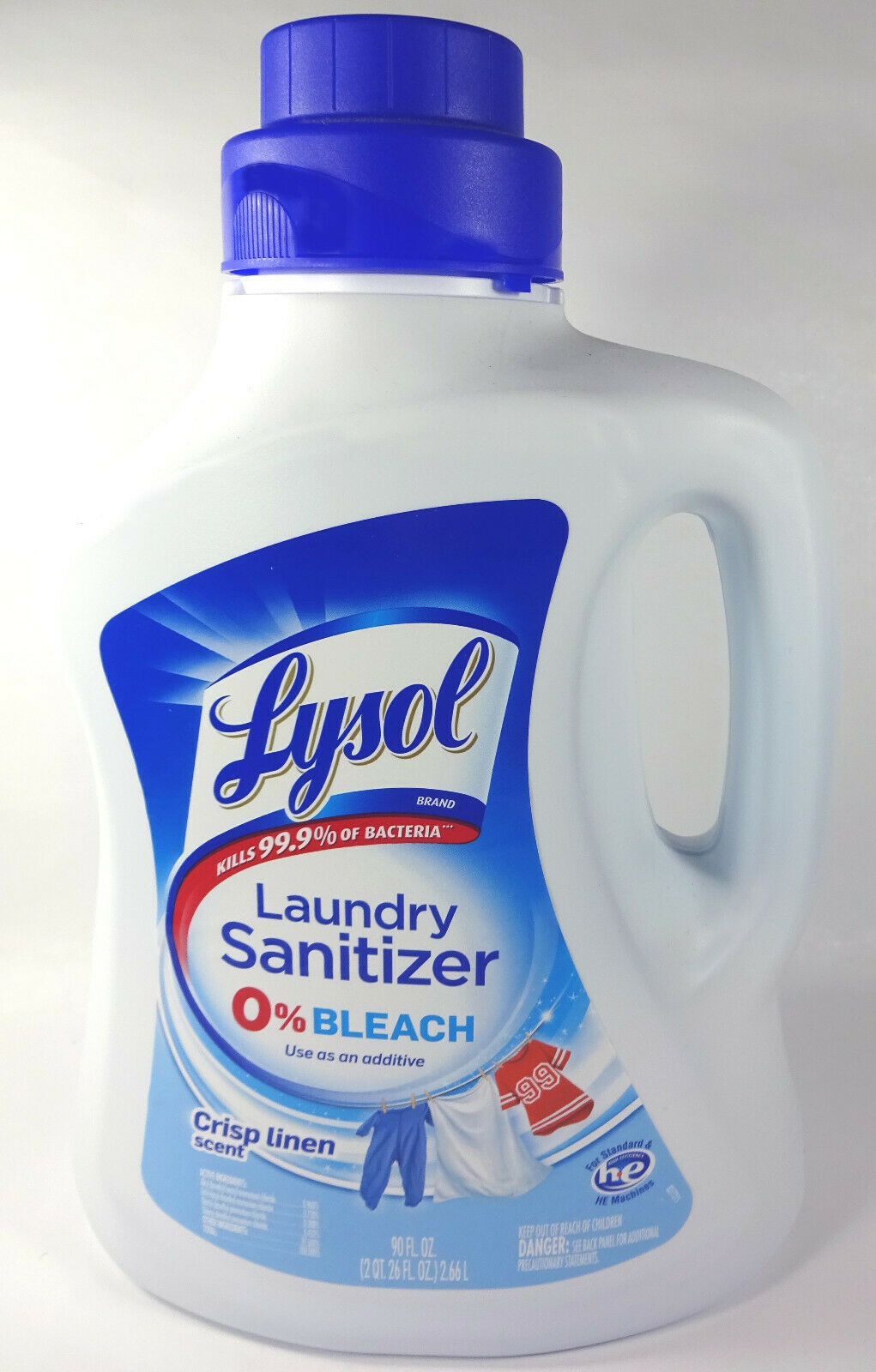 Lysol Laundry Sanitizer Additive, Crisp Linen Scent, 0% Bleach, 90 fl.oz. Bottle - £27.24 GBP