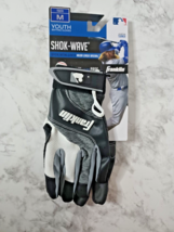 NEW Franklin Shok-Wave Batting Gloves Black/Gray Justin Turner Youth Medium - $14.96