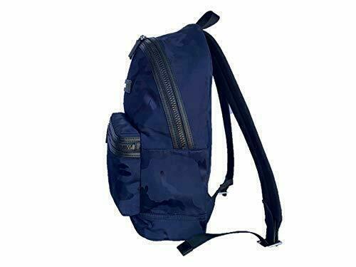 Primary image for NWB Michael Kors Kent Indigo Nylon Large Backpack Camo Navy 37S0LKNB2U Dust Bag