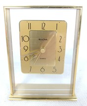 BULOVA Gold Finish Quartz Alarm Clock B1980 Vintage - £38.52 GBP