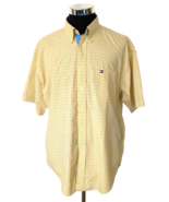 Tommy Hilfiger Shirt Men&#39;s Size XLarge Yellow Checks 100% Cotton Button ... - £16.51 GBP