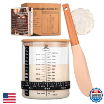 58oz Sourdough Starter Jar Kit – Large Glass Fermentation Jar with Feedi... - $39.81