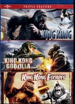 King Kong vs Godzilla Triple Feature! King Kong Escapes New DVD Toho Films Kaiju - £4.56 GBP