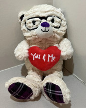Animal Adventure Bear Plush Glasses Red Heart You &amp; Me Soft Valentines Day 13 in - £7.86 GBP