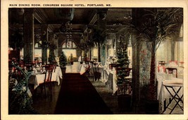 J.V. Hartman RPPC- Main Dining Room, Congress Square Hotel, Portland, Maine BK52 - £4.15 GBP
