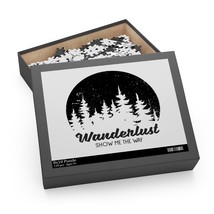 Black &amp; White Nature-Inspired &quot;Wanderlust&quot; Jigsaw Puzzle (120, 252, 500 Pieces) - £20.58 GBP+