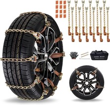 12 Pack Tire Snow Chains, Lypumso Emergency Cable Tire Chains, Anti-Skid - £68.66 GBP