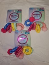 Scunci Spirals Ponytail Holders 3 Packs 18 Pieces Dent Free Hold New - £11.56 GBP